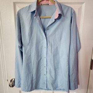 Vintage Zahra Light Blue Button-Up Blouse